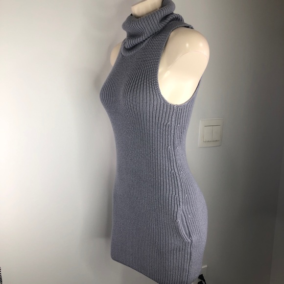 HAODUOYI Dresses & Skirts - NWOT HAODUOYI grey/blue textured knit dress  M